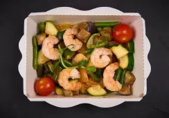 Овощное соте с креветкой