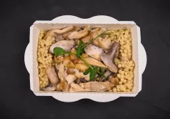 Птитим с курицей и грибами