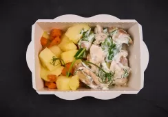 Чкмерули с картофелем тушеным