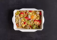 Булгур с овощами и яйцом