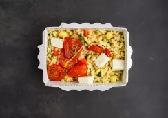 Перлотто с шафраном и овощами