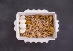 Гречневая каша с грибочками и сыром моцарелла