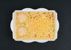 Орзо с овощами и маффинами из курицы и кукурузы