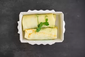 Блинчики с творогом и вишней